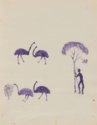 Kwat Kwat -folk - Skissebok hovedsakelig av aktiviteter fra aboriginals og hvite 17854
